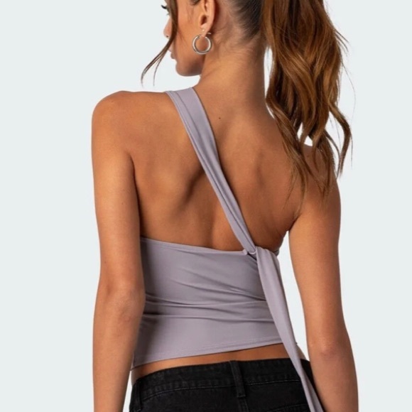 NWT Edikted. Grey halter top. Medium - Picture 2 of 7